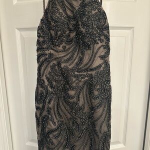 Elegant Black Beaded Dress